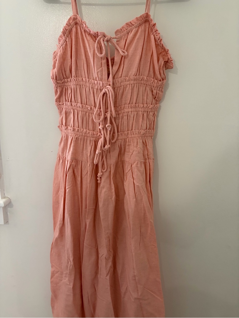 Women's Pink Tie-Front Sundress